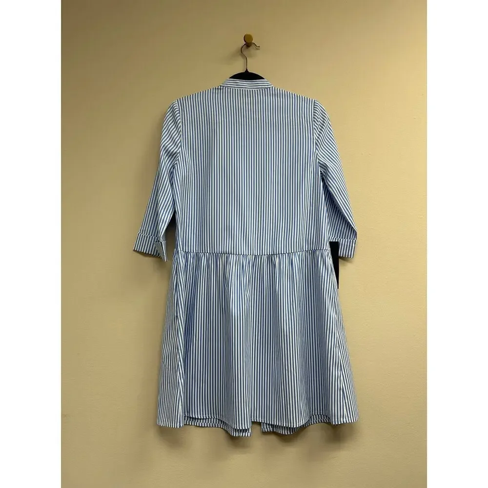 TUCKERNUCK Blue Stripe Royal Shirt Dress Size S NWT Retail $148 Tuckernuck - Picture 5 of 6